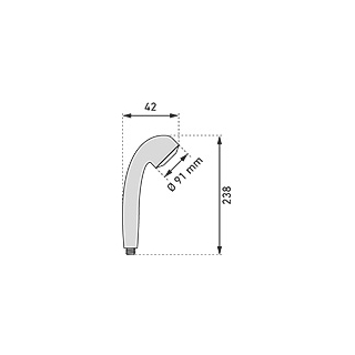 Brausegriff mit Hilfsgriff verchromt/grau 1/2" / 1 STRAHL/JET 06197296