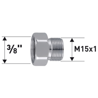 Reduktion Messing verchromt 3/8" X M15X1 50050096