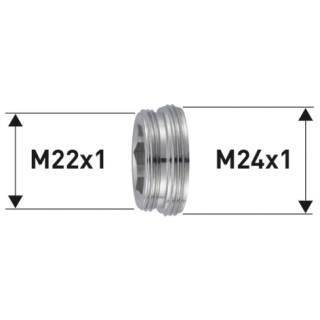 Reduktion Messing vernickelt M22X1 X M24X1 50050396