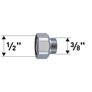 Reduktion Messing verchromt IG 1/2" X AG 3/8" 50050496