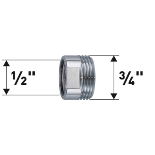 Reduktion Messing verchromt 1/2" X 3/4" 50050596