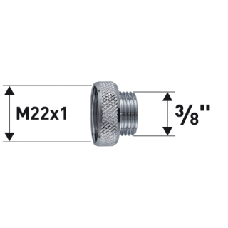 Reduktion Messing verchromt M22X1 X 3/8" 50050696