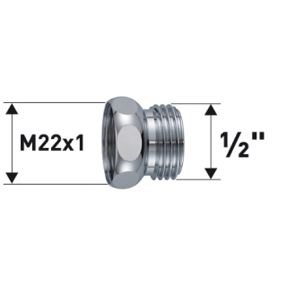 Reduktion Messing verchromt M22X1 X 1/2" 50050796