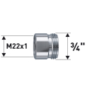 Reduktion Messing verchromt M22X1 X 3/4" 50050896