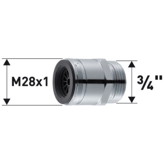 Reduktion Messing verchromt M28X1 X 3/4" 50050996