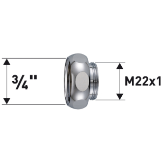 Reduktion Messing verchromt IG 3/4" X AG M22X1 50092596