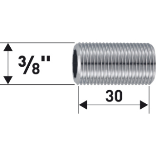 Gewinderohr Messing verchromt 3/8" X 30 MM 50100396