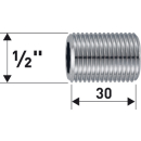 Gewinderohr Messing verchromt 1/2" X 30 MM 50100496