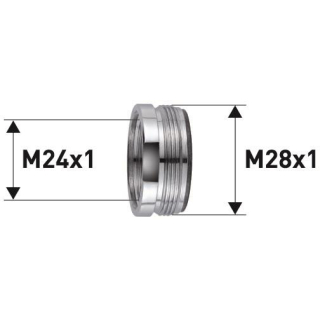 Reduktion Messing verchromt IG M24X1 X AG M28X1 50508096