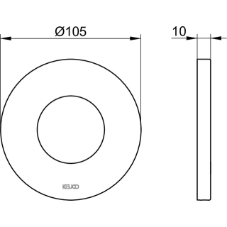 Rosette IXMO schwarz matt, rund, Durchmesser 105 mm