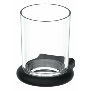 Glashalter NIA Klarglas, schwarz matt