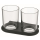 Doppel-Glashalter NIA Klarglas, unzerbrechlich, schwarz matt