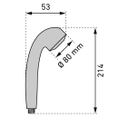 Duschbrause Deimos One verchromt 1/2" / 1 STRAHL/JET...