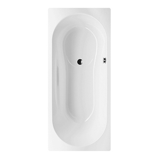 Badewanne Alterna steel set 170 x 75 cm, Tiefe 43 cm Rückenteil links Überlauf vorne