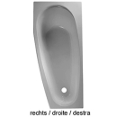 Badewanne Duscholux Piccolo Kunststoff Acryl, Modell 173 175 x 75 cm, Ablauf rechts