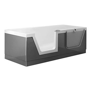 Badewanne Duscholux Step- in PURE, 180 x 80 x 45 cm Rückenteil links acrilico