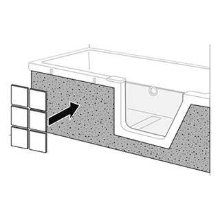 Fliesenträger Duscholux Front, zu Badewanne Step-in PURE 1124 238