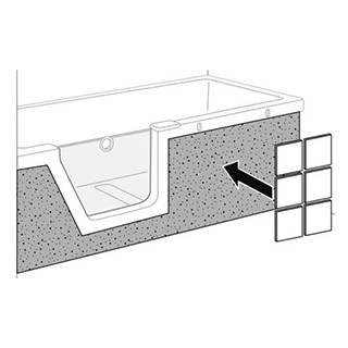 Fliesenträger Duscholux Front, zu Badewanne Step-in PURE 1124 241