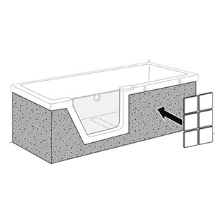 Fliesenträger Duscholux Front und Rückenteil zu BW Step-in PURE 1124 237