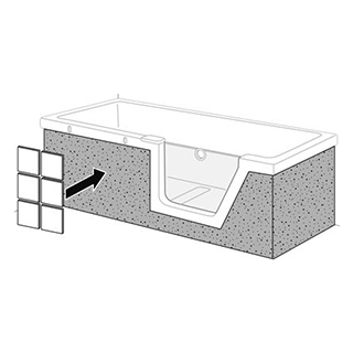 Fliesenträger Duscholux Front und Rückenteil zu BW Step-in PURE 1124 248