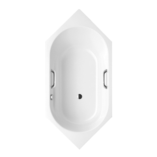 Badewanne Kaldewei VAIO 6 STAR-Griff, 6-Eck, 190 x 90 cm Schallisolierung Stahl