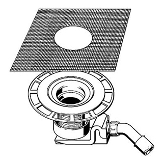 Bodenablaufgarnitur Viega ohne Aufsatz, Abgang D. 50 mm Ablaufleistung 0,55l/s