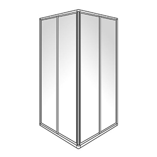 Eckeinstieg Duscholux Optima 300, Gleittüren 2-teilig, Höhe 190 cm, 100 x100 cm