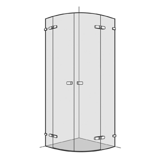 Eckeinstieg Koralle S505 Viertelkreis 100,1 - 120 cm, R 550 mm