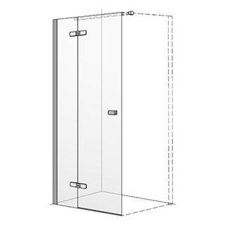 Flügeltüre Koralle S500 Band rechts, Höhe 200 cm Breite 118,5 - 120 cm (Nische 118,5 - 1...