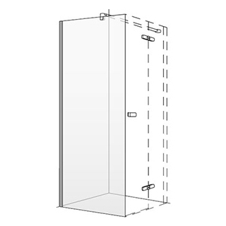 Seitenwand Koralle S500 zu Flügeltüren, Band links Breite 73,5 - 75 cm Höhe 200 cm