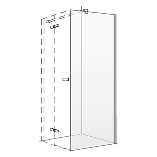 Seitenwand Koralle S500 zu Flügeltüren, Band rechts Breite 88,5 - 90 cm Höhe 200 cm