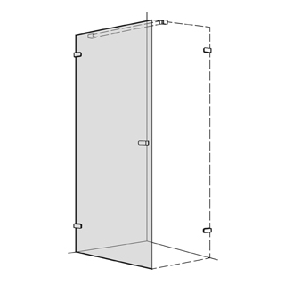 Flügeltüre Koralle S505 Höhe 200 cm, Band links 70,1 - 100 cm