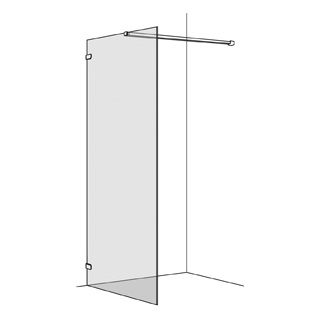 Seitenwand Koralle S505 freistehend Höhe 200 cm, Band links Breite 20 - 100 cm