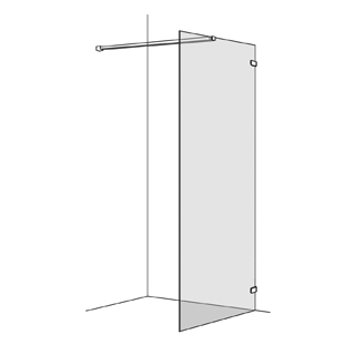 Seitenwand Koralle S505 freistehend Höhe 200 cm, Band rechts Breite 20 - 100 cm