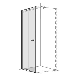 Pendeltüre Koralle S800 Höhe 200 cm, Band links mit Festelement Breite 78,5 - 80 cm