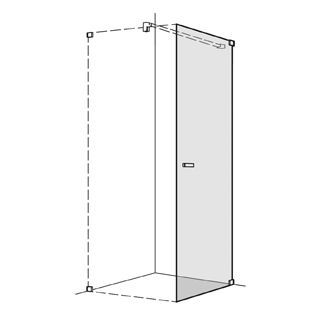 Pendeltüre Koralle S808 Höhe 200 cm, Band rechts 70,1 - 100 cm