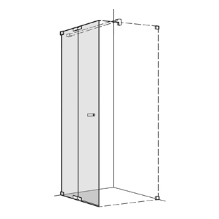 Pendeltüre Koralle S808 Höhe 200 cm, Band links mit Festelement Breite 100,1 - 140 cm