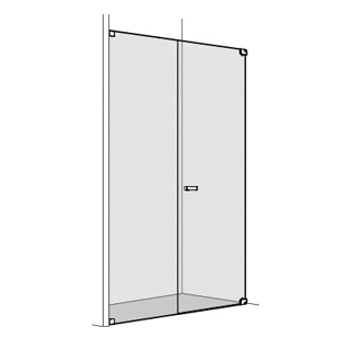 Pendeltüre Koralle S808 Höhe 200 cm, Band rechts mit Seitenteil in Front Breite 140,1 - ...