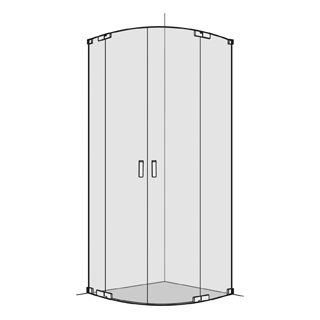 Eckeinstieg Koralle S808 Viertelkreis 100,1 - 120 cm, R 500 mm