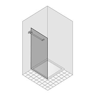 Seitenwand freistehend Duka libero 4000, Band links Höhe 200 cm, Handtuchhalter Breite 7...