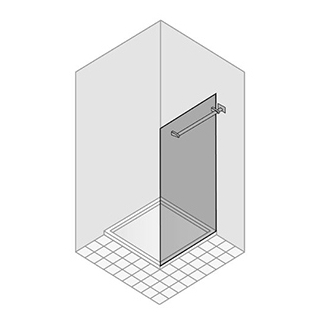 Seitenwand freistehend Duka libero 4000, Band rechts Höhe 200 cm, Handtuchhalter Breite ...