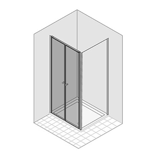 Pendeltüre Duka Multi-S 4000 2-teilig, Höhe 195 cm Breite 76,9 - 80,8 cm für Seitenwand