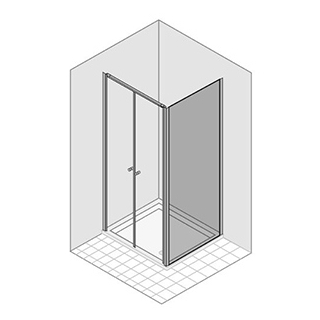 Seitenwand Duka Multi-S 4000 zu Pendeltüre 2-teilig Höhe 195 cm Breite 78 - 80,5 cm