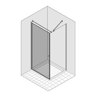 Flügeltüre Duka Multi-S 4000 Höhe 195 cm, für Seitenwand Breite 78,5 - 80,5 cm