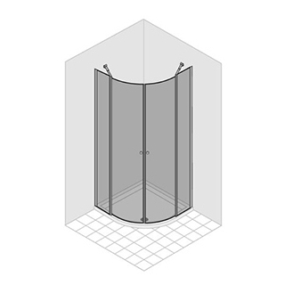 Eckeinstieg Duka Multi-S 4000 Viertelkreis, Höhe 195 cm 80 x 80 cm (78,1 - 80,6 cm) Zirk...