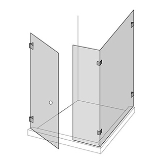 Eckkabine Renner Atelier 90 TSS, Breite bis 100 x 100 cm, Höhe bis 210 cm 2 feste Seiten...