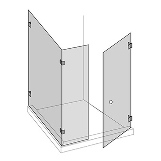 Eckkabine Renner Atelier 90 TSS, Breite bis 100 x 100 cm, Höhe bis 210 cm 2 feste Seiten...