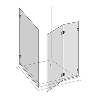 Eckkabine Renner Trendline STS 90°, Höhe bis 210 cm Breite bis 100 x 100 cm 2 feste Seit...