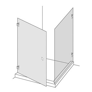 Eckkabine Renner Trendline TS 90° Flügeltüre, Höhe bis 210 cm mit fester Seitenwand