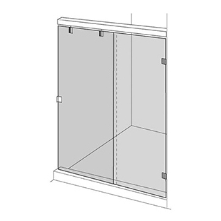 Gleittüre Renner-Quadro N1 Breite 110-130 cm, Höhe bis 210 cm (OK obere Führung) Seitent...